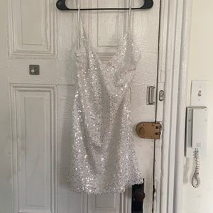White sequin dress